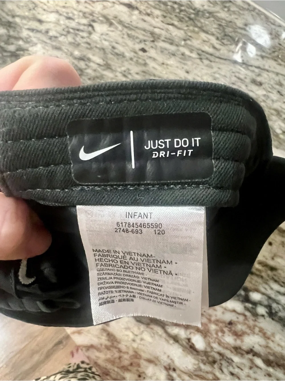 Nike Infant Black Dri-Fit Cap with White Swoosh Detail